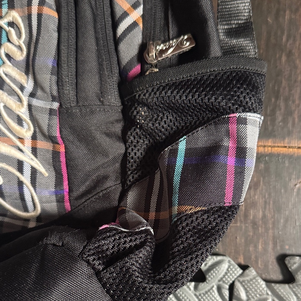 Vintage Vans Black and Multicolor Plaid Backpack - Picture 4 of 7